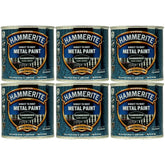 6X Hammerite Hammered Dark Green Paint 250ml Tin Paint